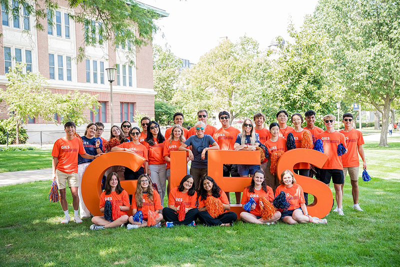 Dean Brooke Elliott with Students at Gies